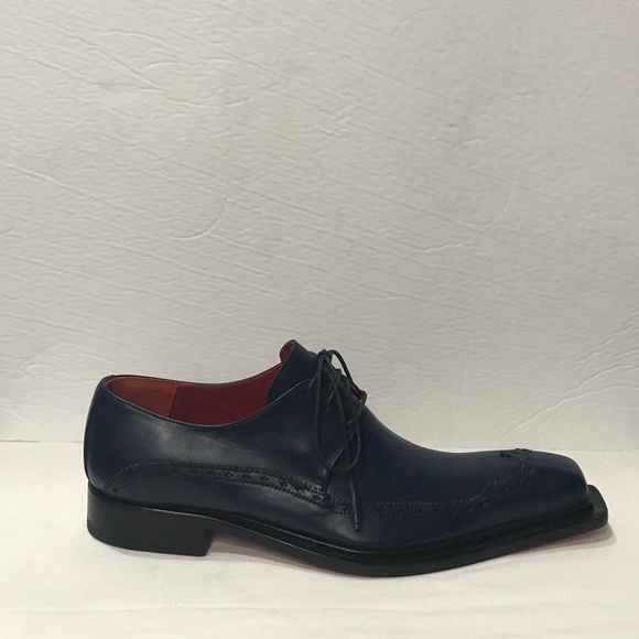 Emilio Franco shoes navy oxford point toe Italian - Picture 2 of 6